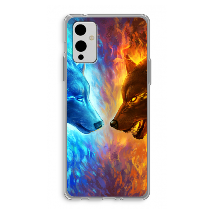 Fire & Ice: OnePlus 9 Transparant Hoesje