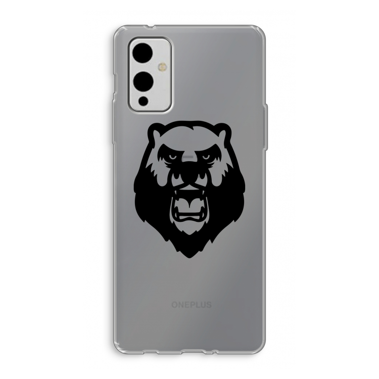 Angry Bear (black): OnePlus 9 Transparant Hoesje