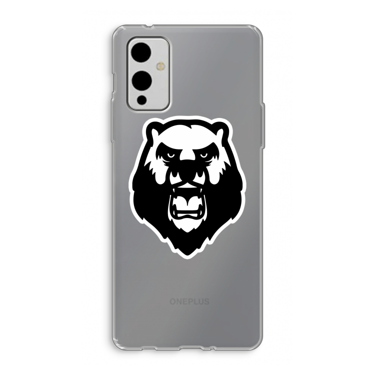 Angry Bear (white): OnePlus 9 Transparant Hoesje