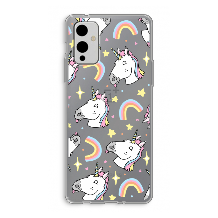 Rainbow Unicorn: OnePlus 9 Transparant Hoesje