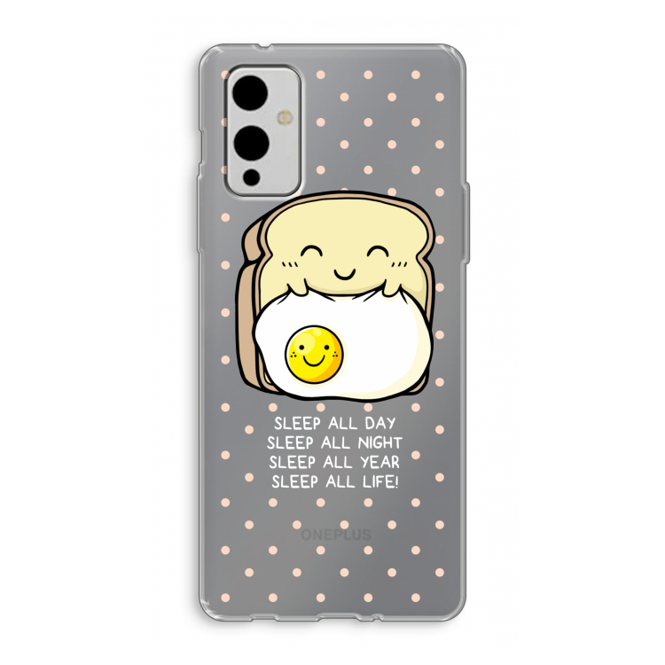 Sleep All Day: OnePlus 9 Transparant Hoesje