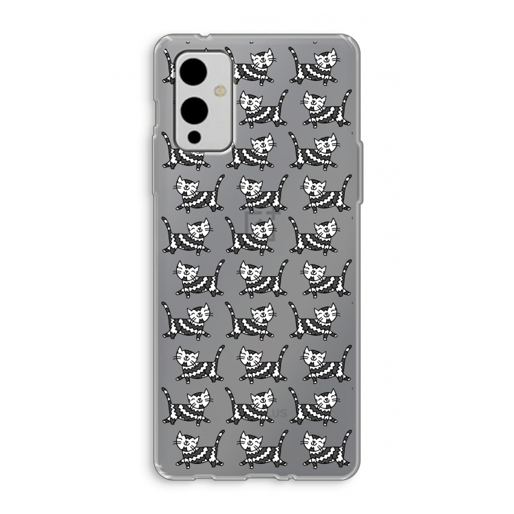 Zwarte poes: OnePlus 9 Transparant Hoesje