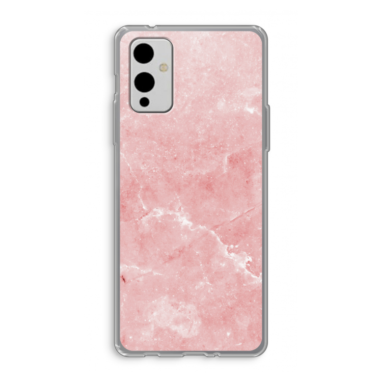 Roze marmer: OnePlus 9 Transparant Hoesje