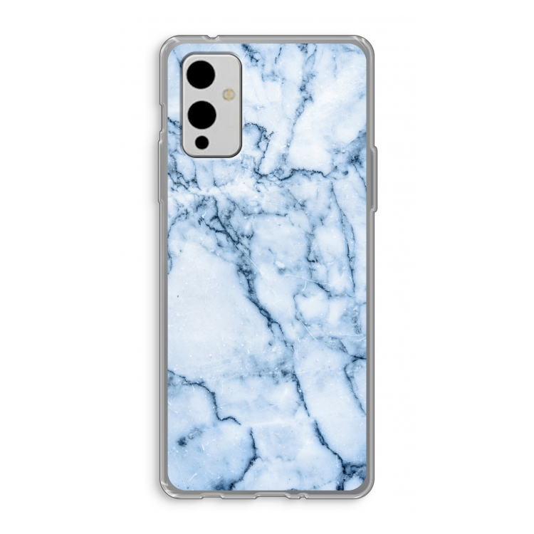Blauw marmer: OnePlus 9 Transparant Hoesje