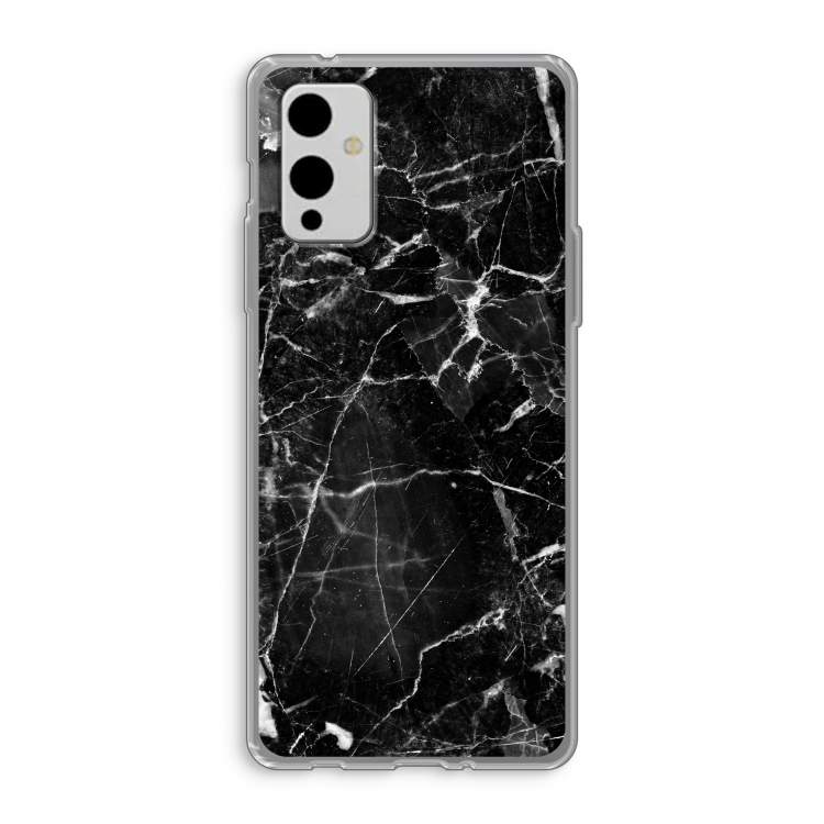 Zwart Marmer 2: OnePlus 9 Transparant Hoesje