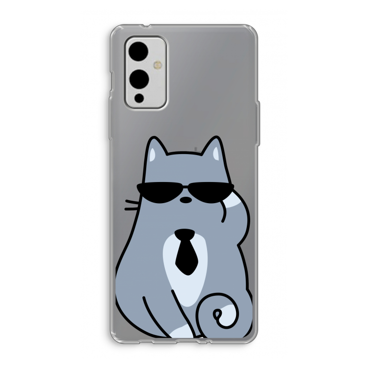 Cool cat: OnePlus 9 Transparant Hoesje