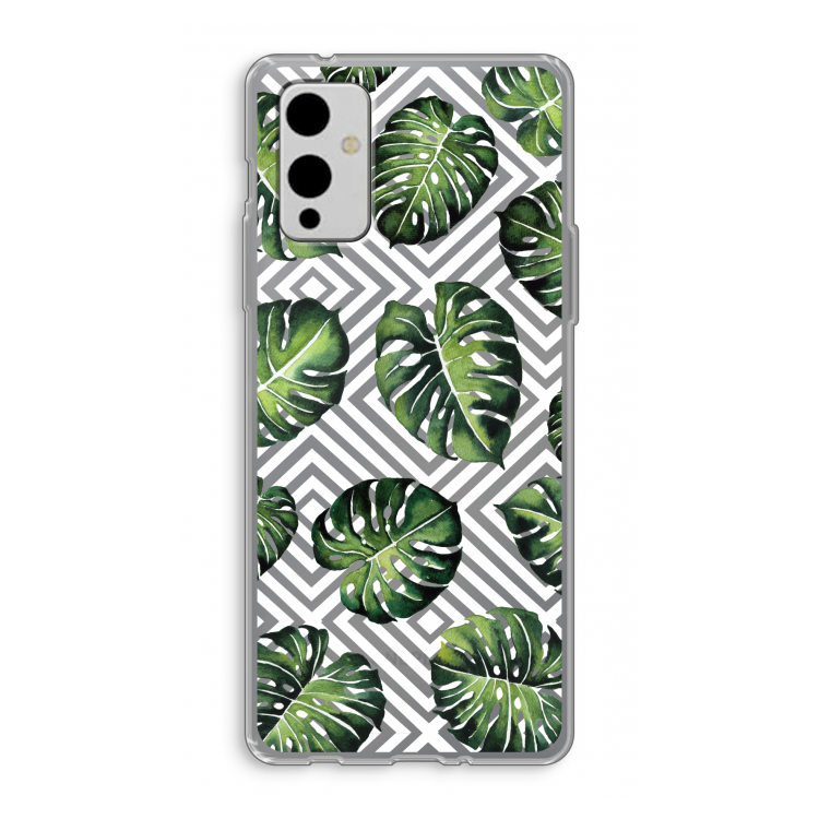 Geometrische jungle: OnePlus 9 Transparant Hoesje