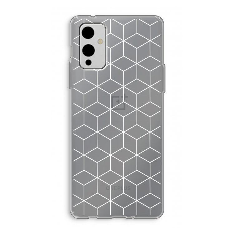 Zwart-witte kubussen: OnePlus 9 Transparant Hoesje