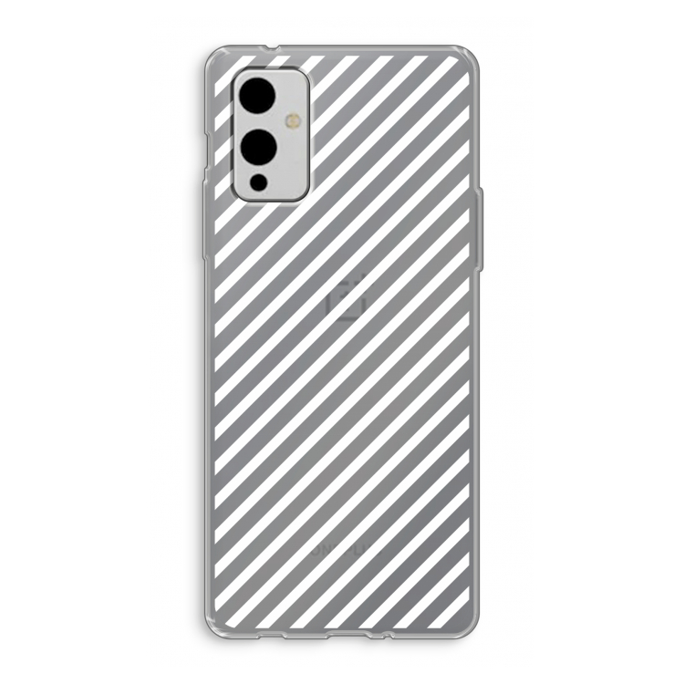 Strepen zwart-wit: OnePlus 9 Transparant Hoesje