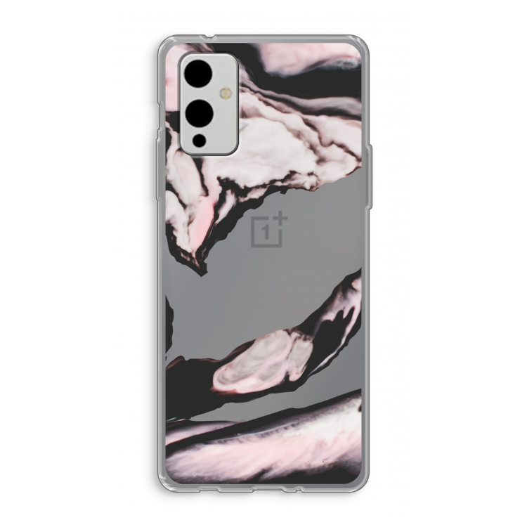 Roze stroom: OnePlus 9 Transparant Hoesje