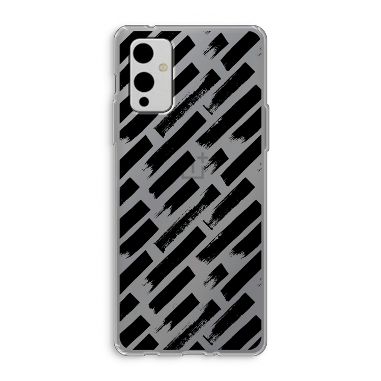 Zwarte vegen: OnePlus 9 Transparant Hoesje