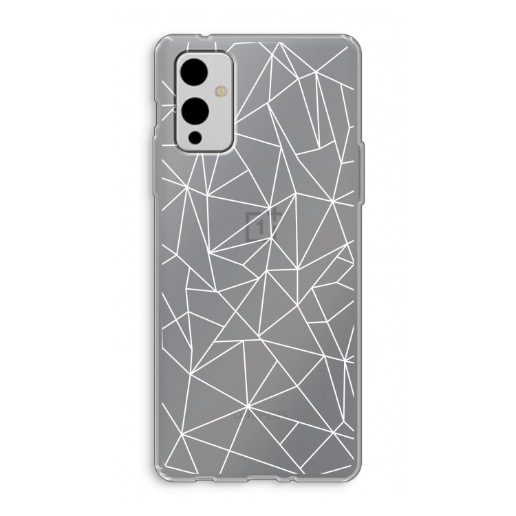 Geometrische lijnen wit: OnePlus 9 Transparant Hoesje
