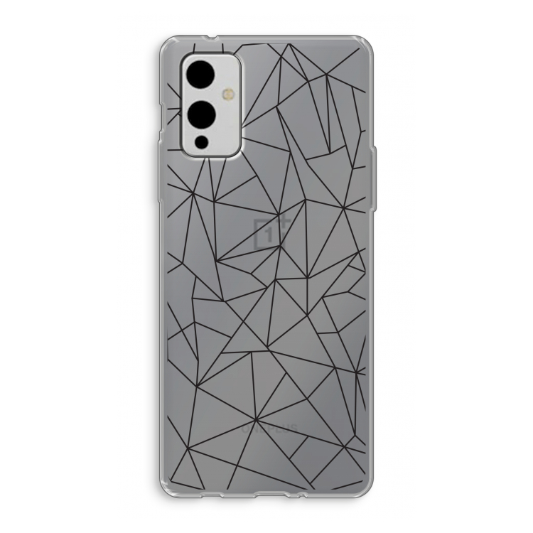 Geometrische lijnen zwart: OnePlus 9 Transparant Hoesje