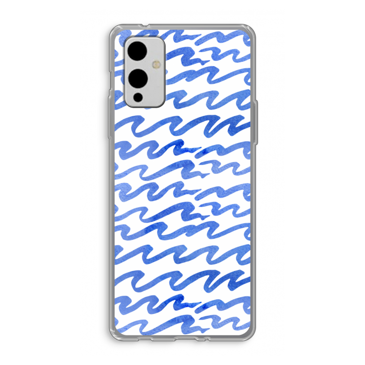 Blauwe golven: OnePlus 9 Transparant Hoesje