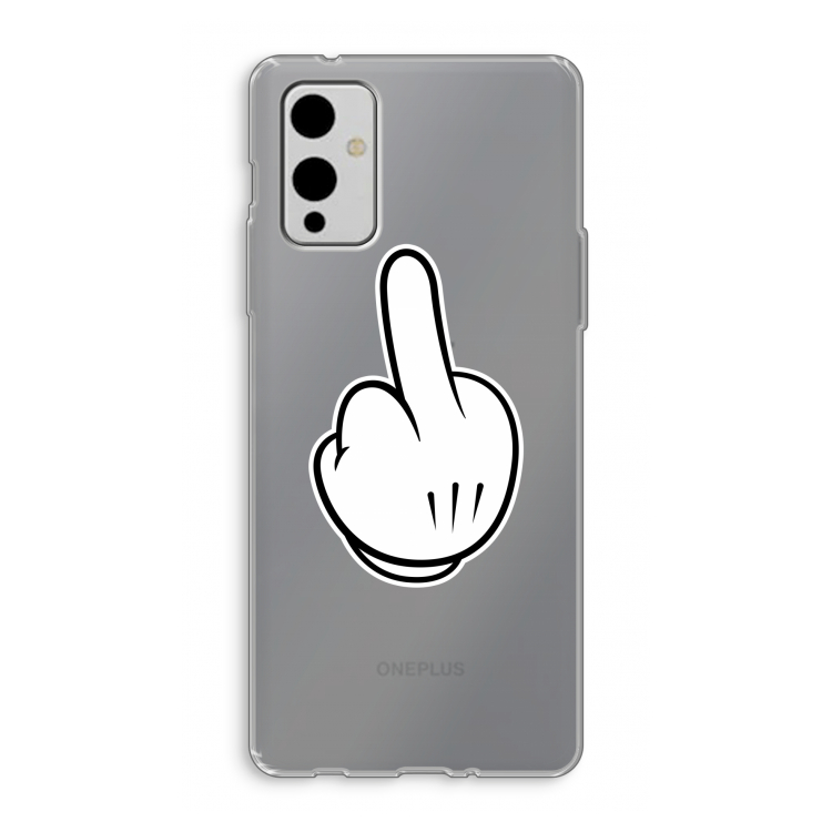 Middle finger black: OnePlus 9 Transparant Hoesje