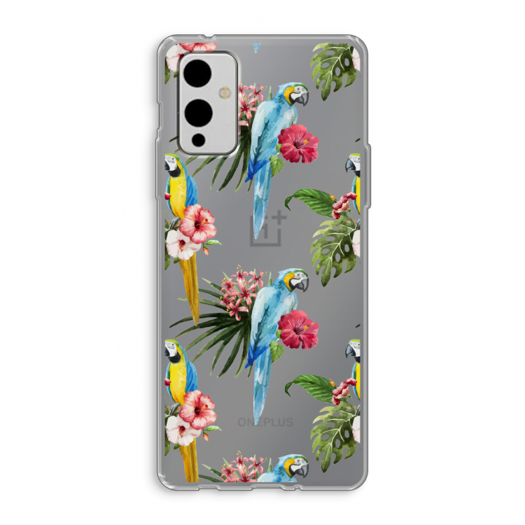 Kleurrijke papegaaien: OnePlus 9 Transparant Hoesje