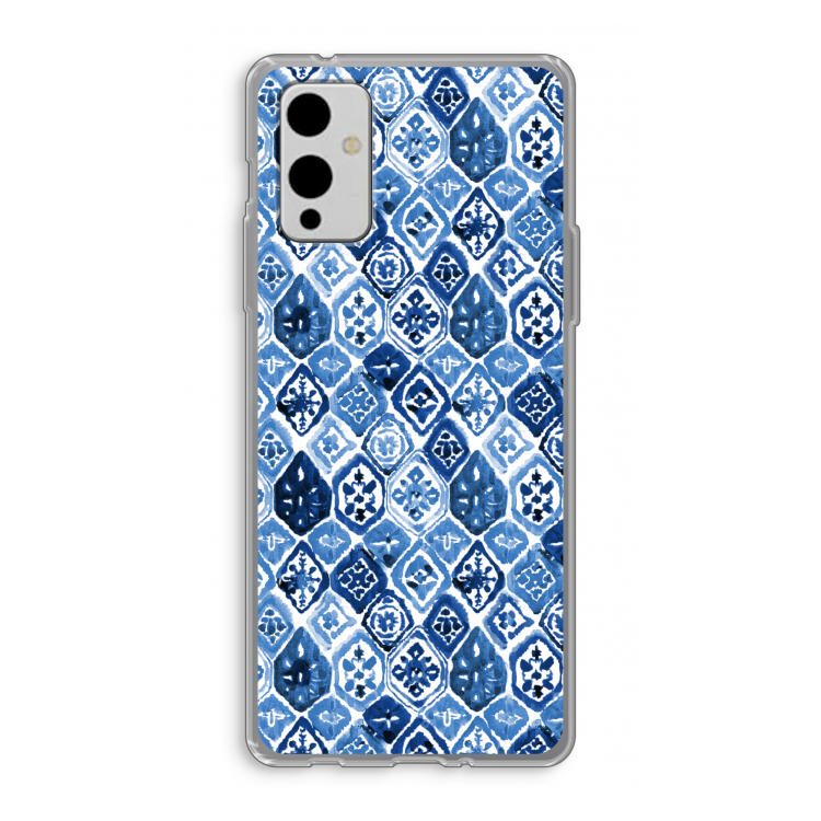 Blauw motief: OnePlus 9 Transparant Hoesje