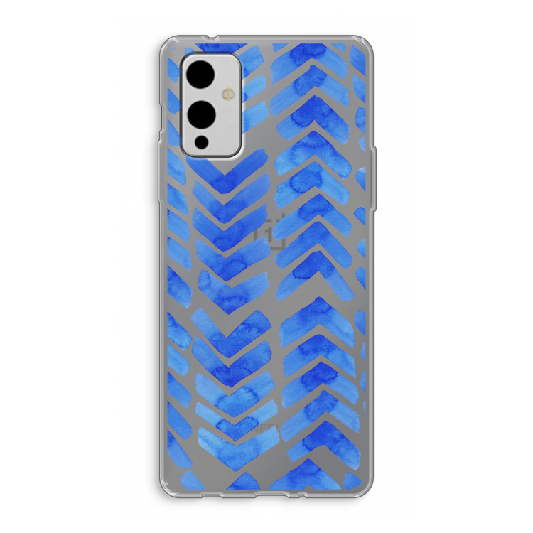 Blauwe pijlen: OnePlus 9 Transparant Hoesje