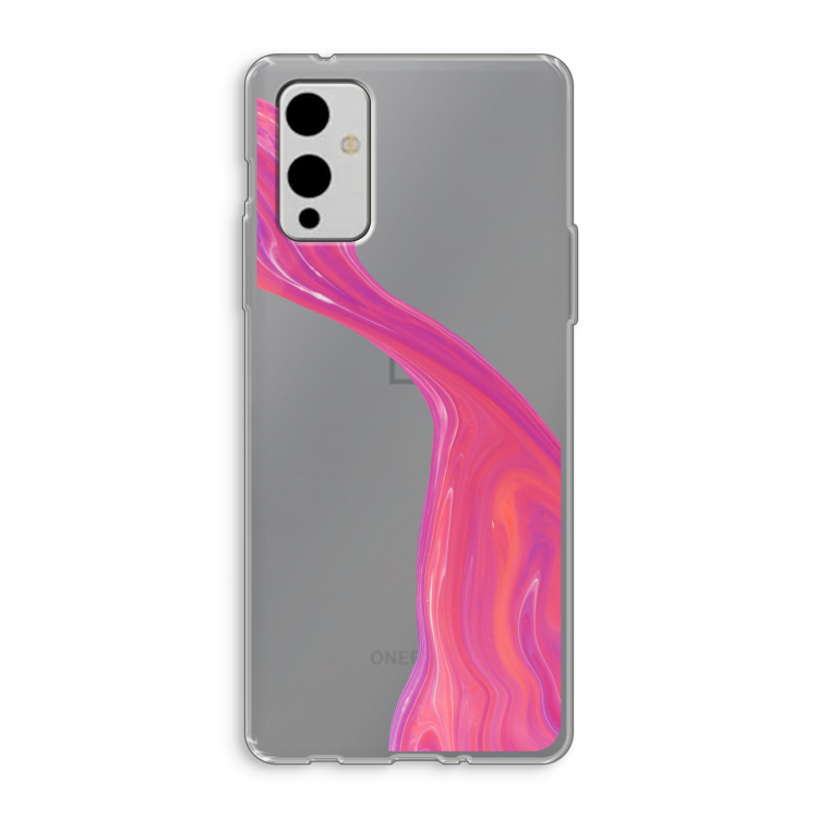 Paarse stroom: OnePlus 9 Transparant Hoesje