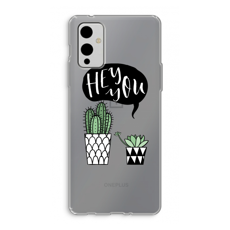 Hey you cactus: OnePlus 9 Transparant Hoesje