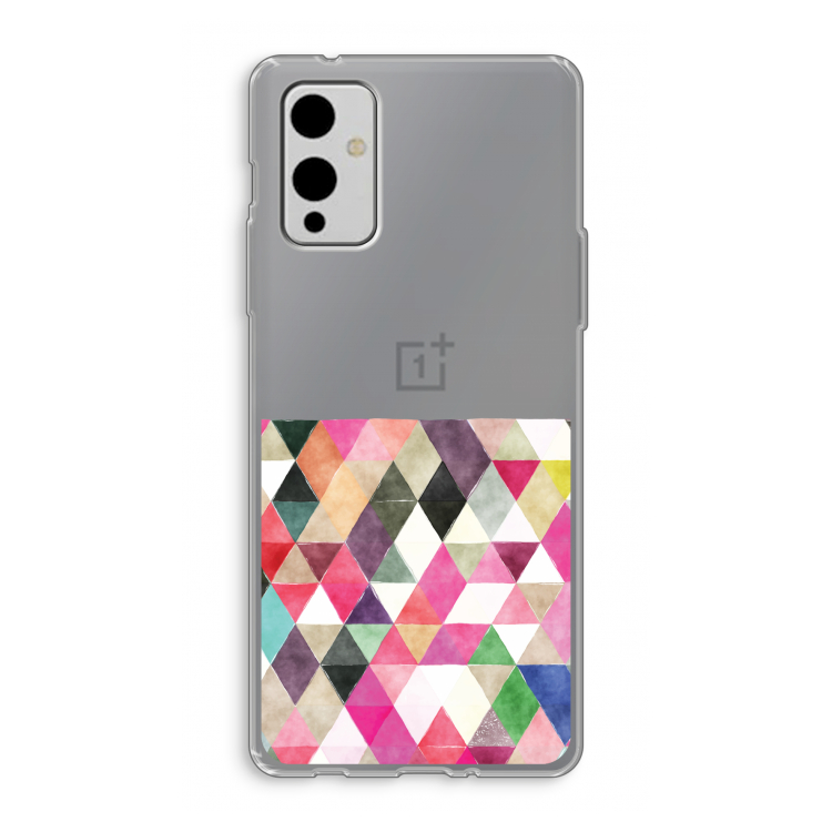 Gekleurde driehoekjes: OnePlus 9 Transparant Hoesje
