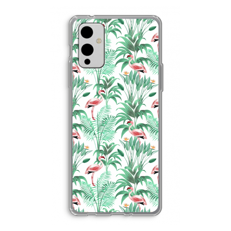Flamingo bladeren: OnePlus 9 Transparant Hoesje