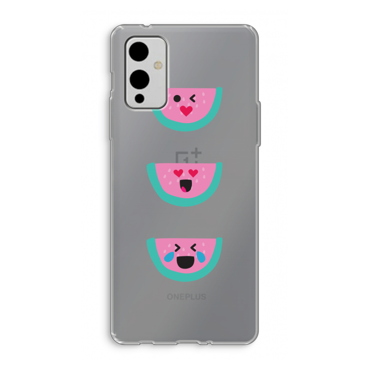 Smiley watermeloen: OnePlus 9 Transparant Hoesje