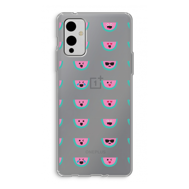 Smiley watermeloenprint: OnePlus 9 Transparant Hoesje