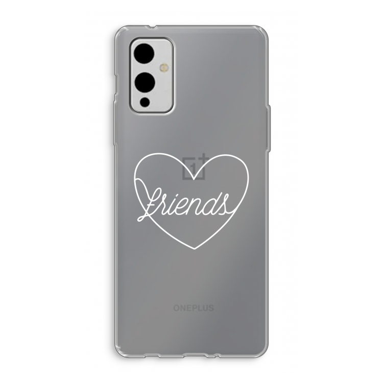 Friends heart pastel: OnePlus 9 Transparant Hoesje