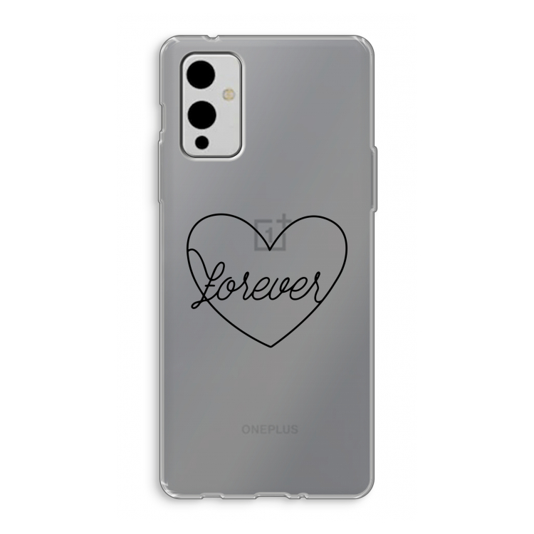 Forever heart black: OnePlus 9 Transparant Hoesje