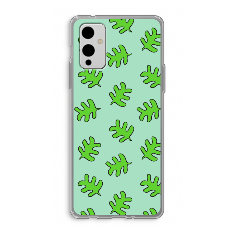 Groene blaadjes: OnePlus 9 Transparant Hoesje