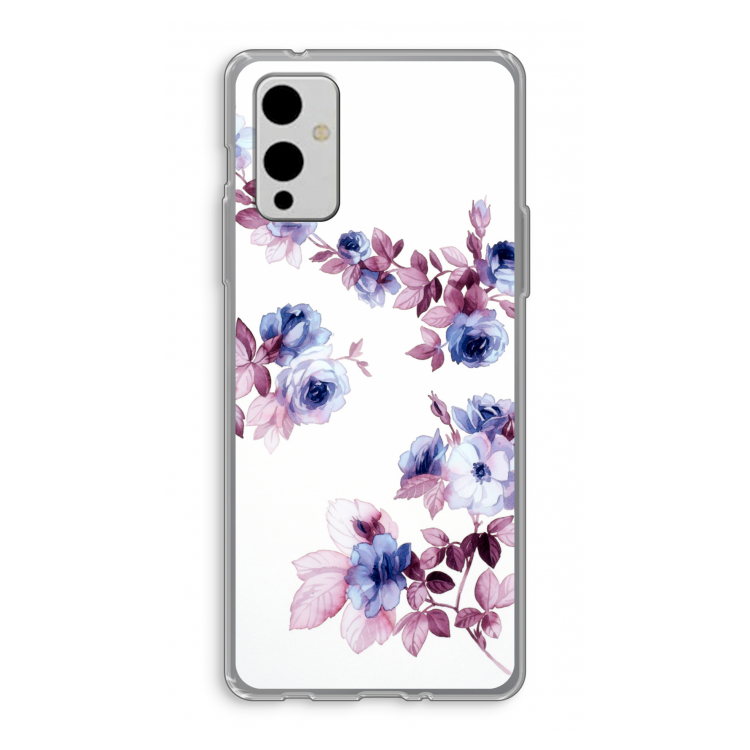 Waterverf bloemen: OnePlus 9 Transparant Hoesje
