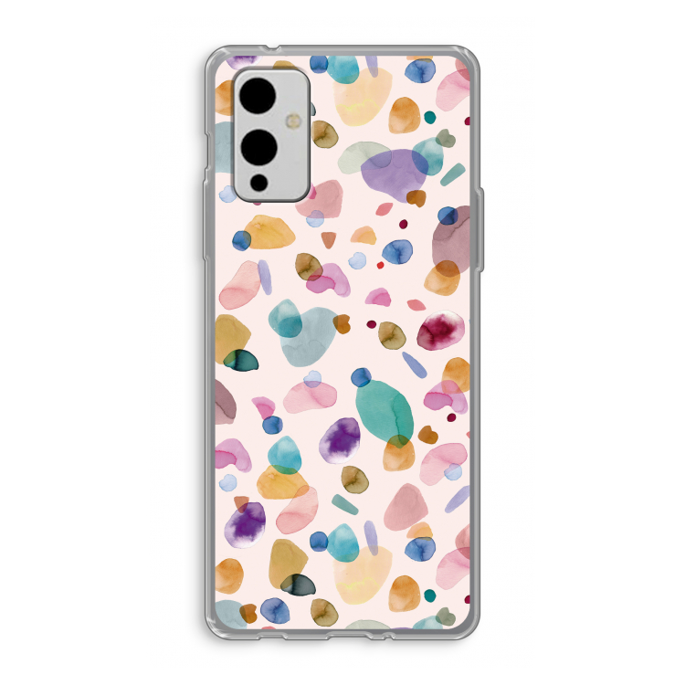 Terrazzo Memphis Pink: OnePlus 9 Transparant Hoesje