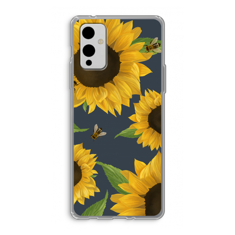 Sunflower and bees: OnePlus 9 Transparant Hoesje