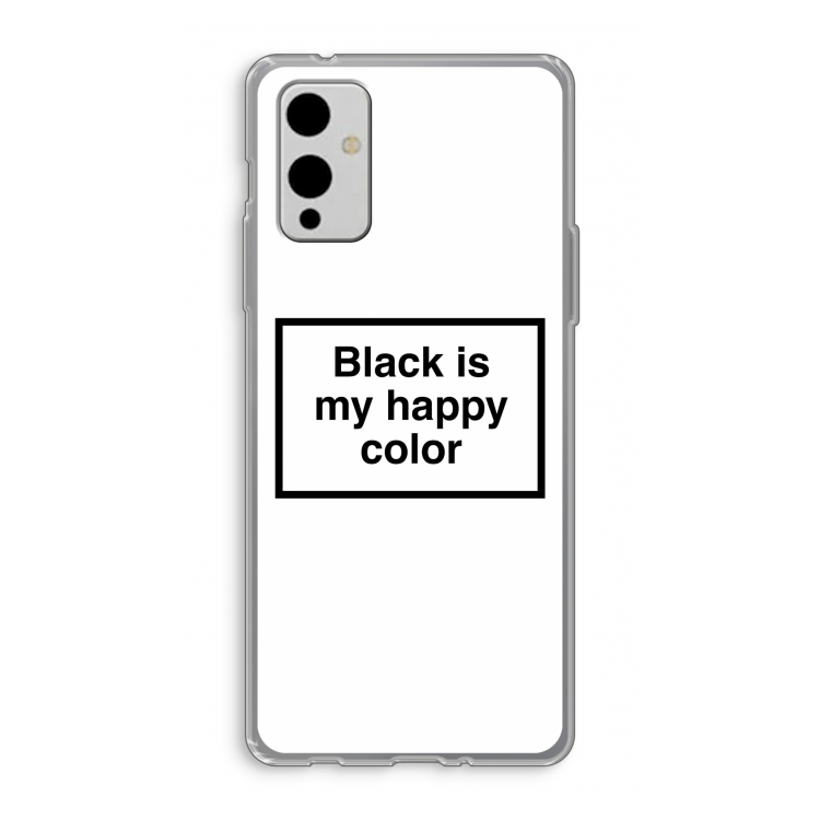 Black is my happy color: OnePlus 9 Transparant Hoesje