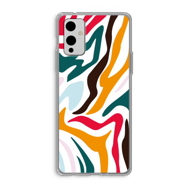 Colored Zebra: OnePlus 9 Transparant Hoesje