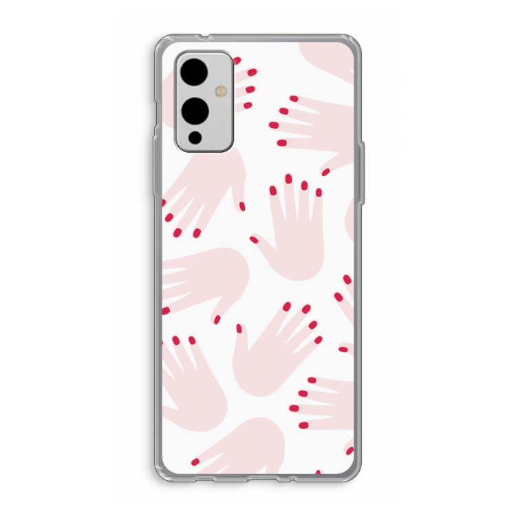 Hands pink: OnePlus 9 Transparant Hoesje