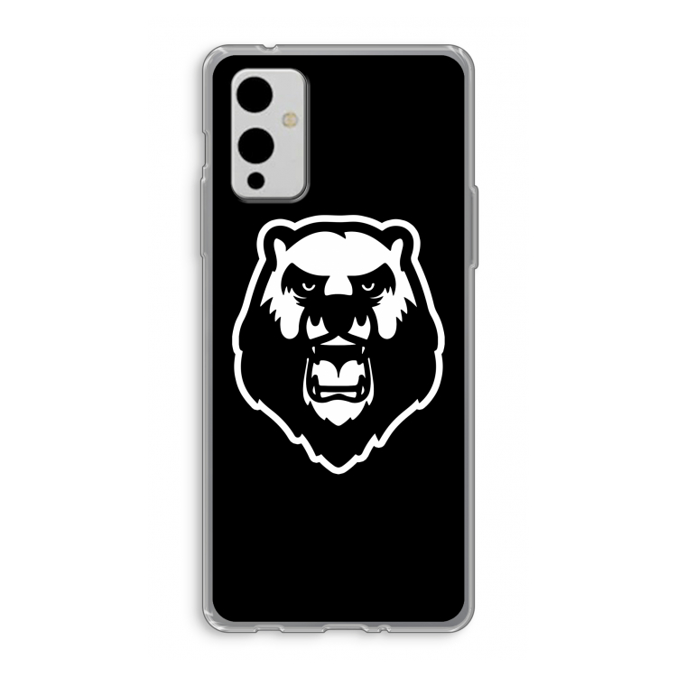 Angry Bear (black): OnePlus 9 Transparant Hoesje