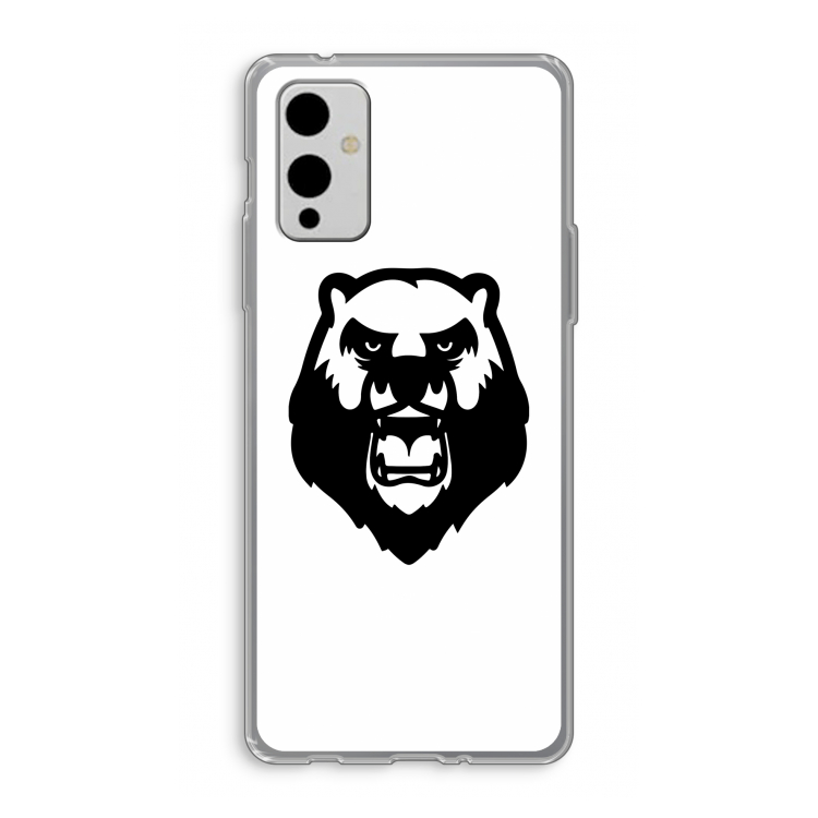 Angry Bear (white): OnePlus 9 Transparant Hoesje