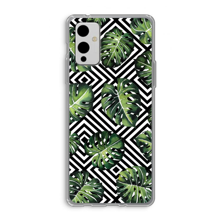 Geometrische jungle: OnePlus 9 Transparant Hoesje