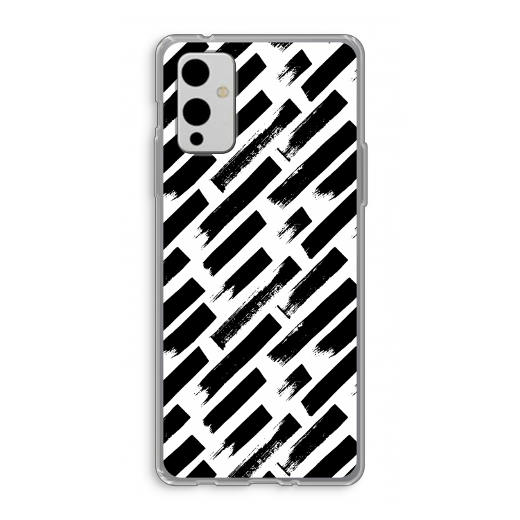 Zwarte vegen: OnePlus 9 Transparant Hoesje