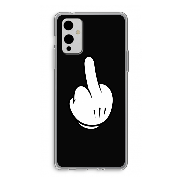 Middle finger black: OnePlus 9 Transparant Hoesje