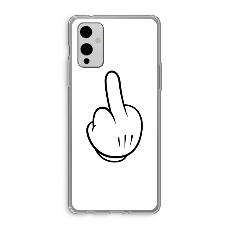 Middle finger white: OnePlus 9 Transparant Hoesje