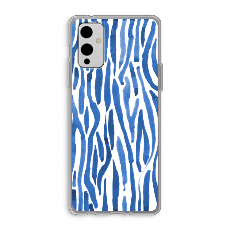 Blauwe nerven: OnePlus 9 Transparant Hoesje