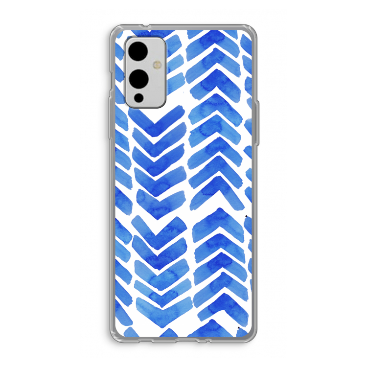Blauwe pijlen: OnePlus 9 Transparant Hoesje