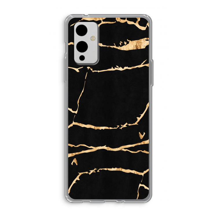 Gouden marmer: OnePlus 9 Transparant Hoesje