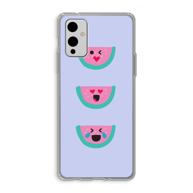 Smiley watermeloen: OnePlus 9 Transparant Hoesje