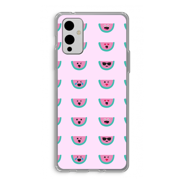 Smiley watermeloenprint: OnePlus 9 Transparant Hoesje
