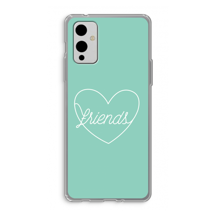 Friends heart pastel: OnePlus 9 Transparant Hoesje