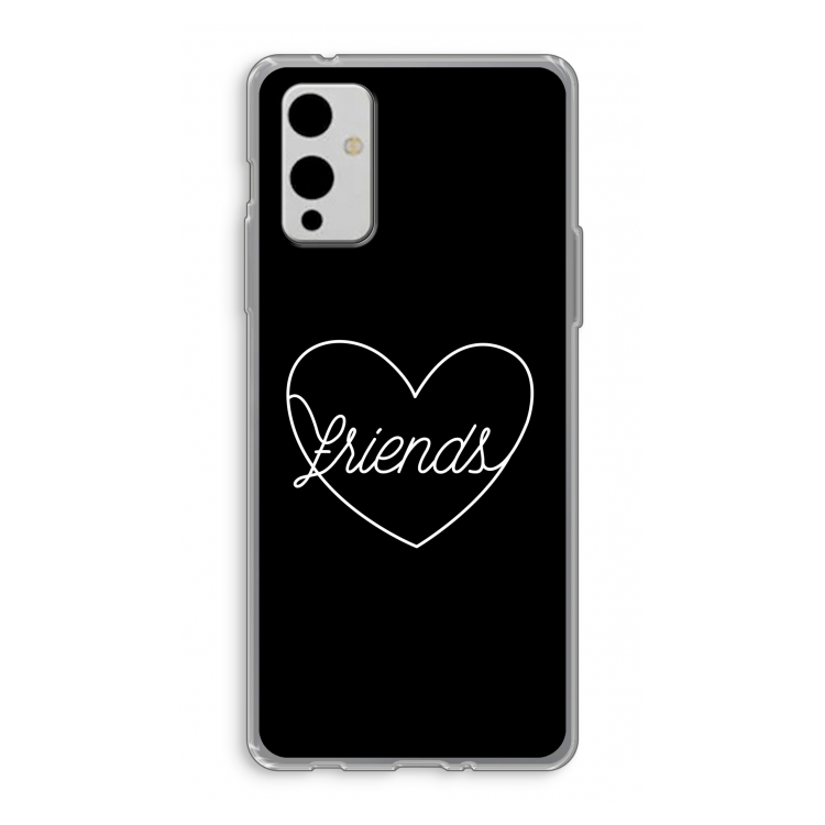 Friends heart black: OnePlus 9 Transparant Hoesje